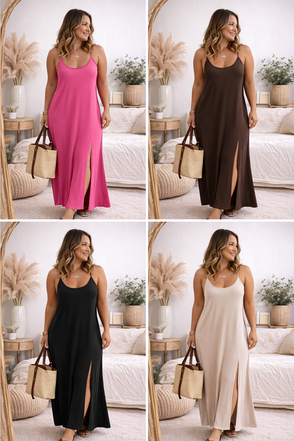 Robe longue fluide dos croisé