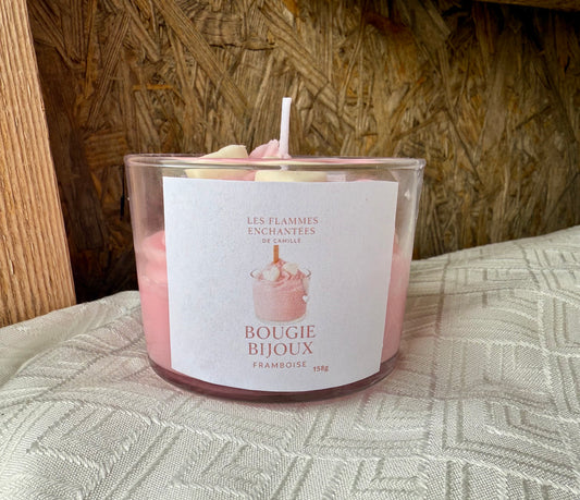 Bougie bijoux senteur framboise