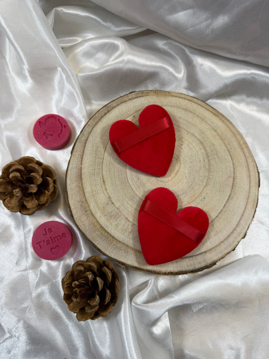 Houppette en forme de cœur