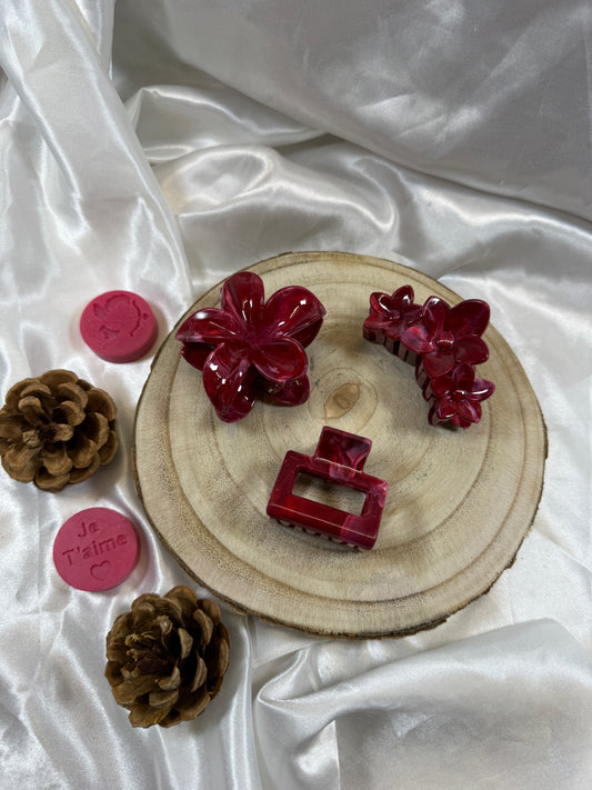 Pince à cheveux rouge