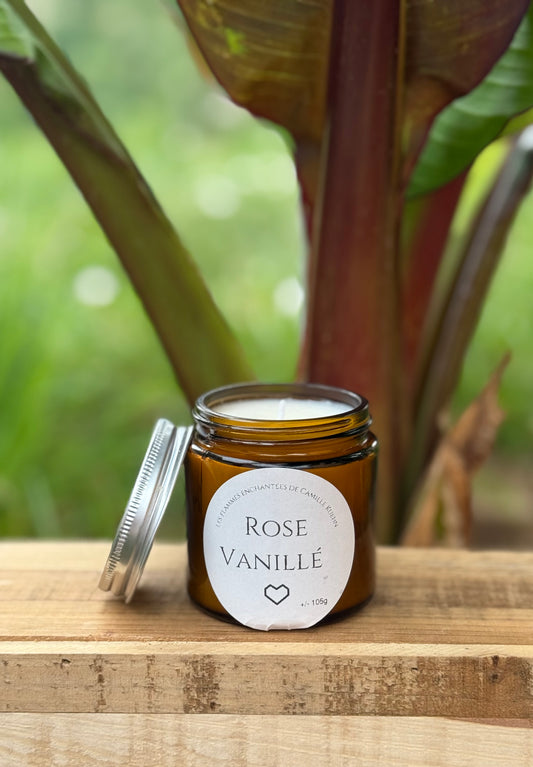 Bougie senteur rose vanillé
