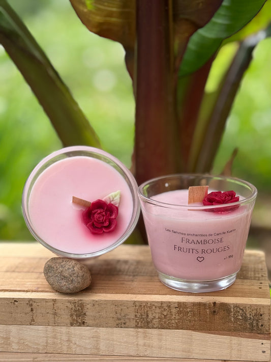 Bougie senteur framboise/fruits rouges
