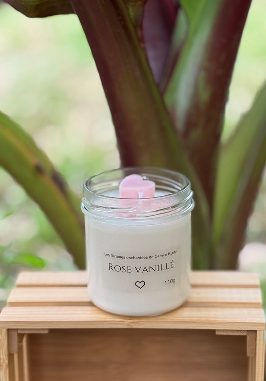 Bougie senteur rose vanillé