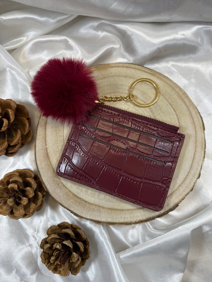 Porte-monnaies avec pompon femme
