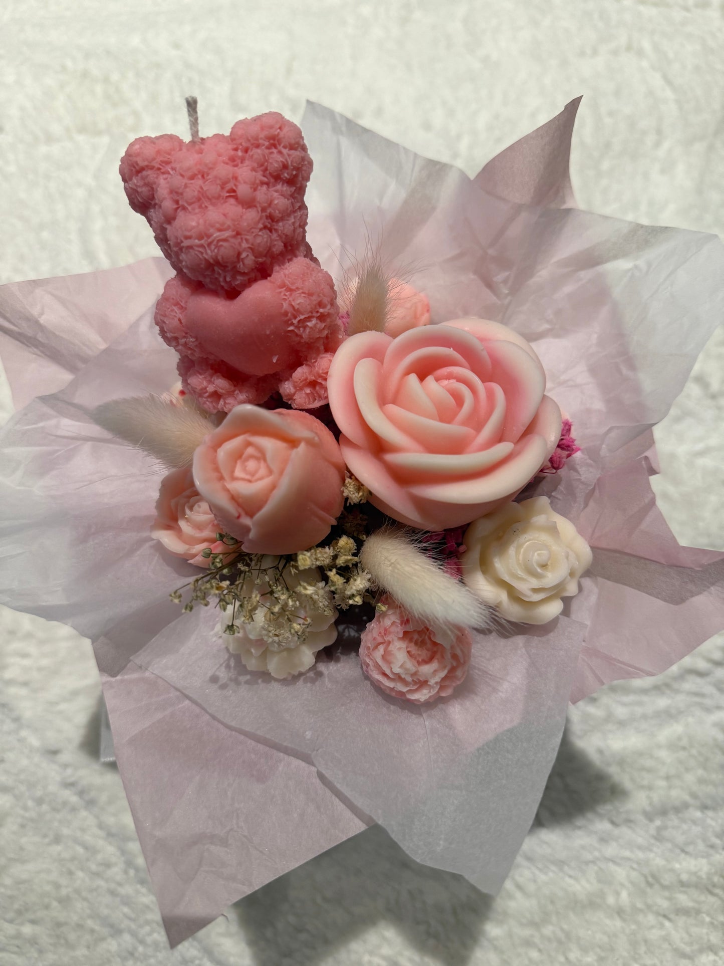 Bouquet nounours rose