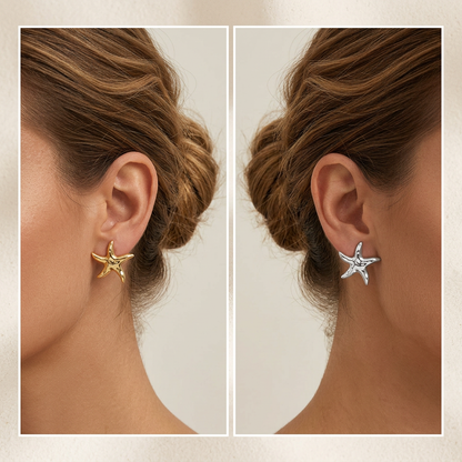 Boucles d’Oreilles Étoile de Mer en Acier Inoxydable – Esprit Bord de Mer